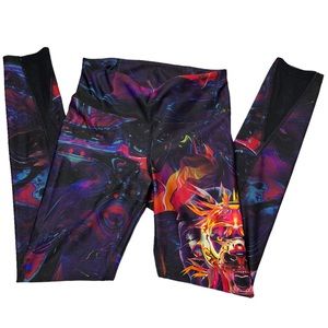 Flexicool Leggings Womens Multicolor Lion Printed Pull On Stretch Pants Size S